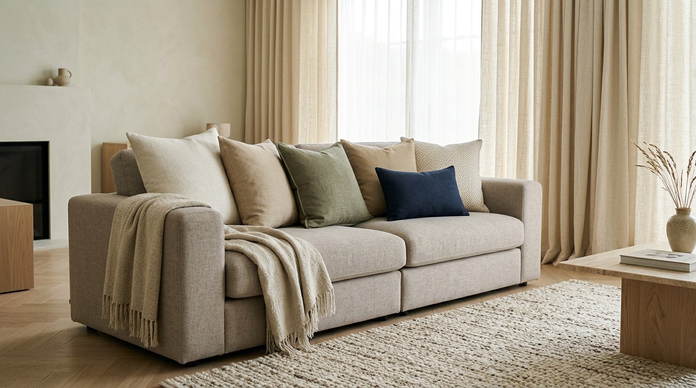 Active Crafts living room textiles — cushions and throws